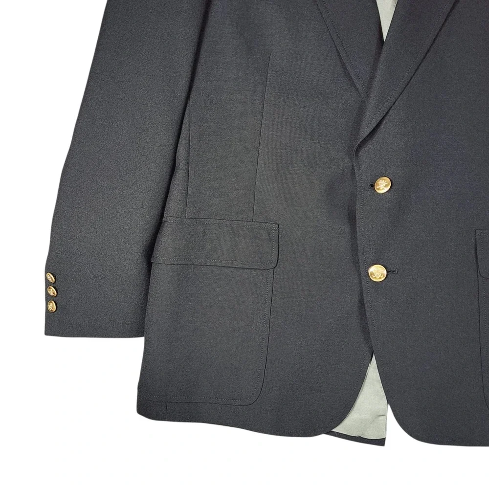 Vtg Jack Nicklaus Blazer 46R Men‎ Black Tournament Series Sport Coat Preppy Golf